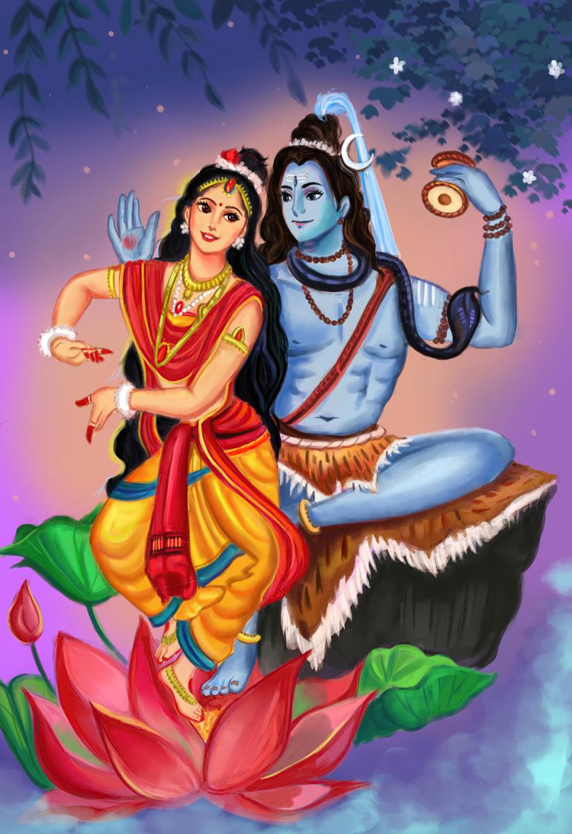 Large Canvas Wall Art: Shiva Parvati – view 2