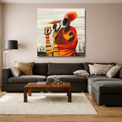 Monochromatic Tribal Canvas Wall Art – view 4