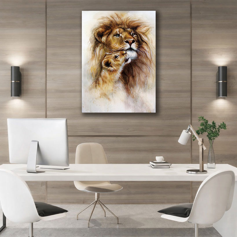 Premium Wildlife Framed Canvas Prints - Displayed in Office or Study Room - Office Wall Decor India - Canvas Groove India