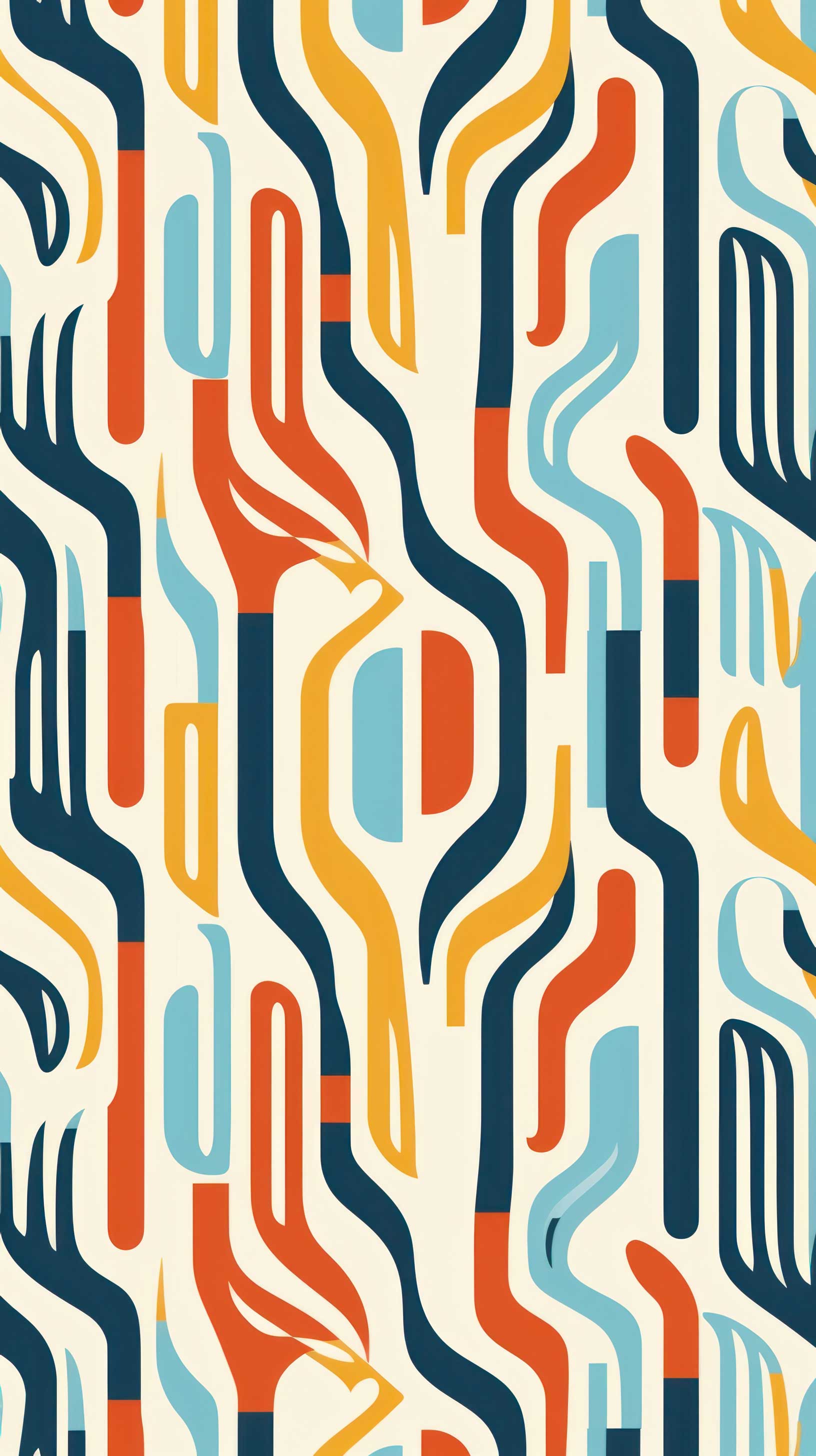 Bauhaus Kinetic Wave Stripes Abstract Wallpaper for Walls — image 2 of 2