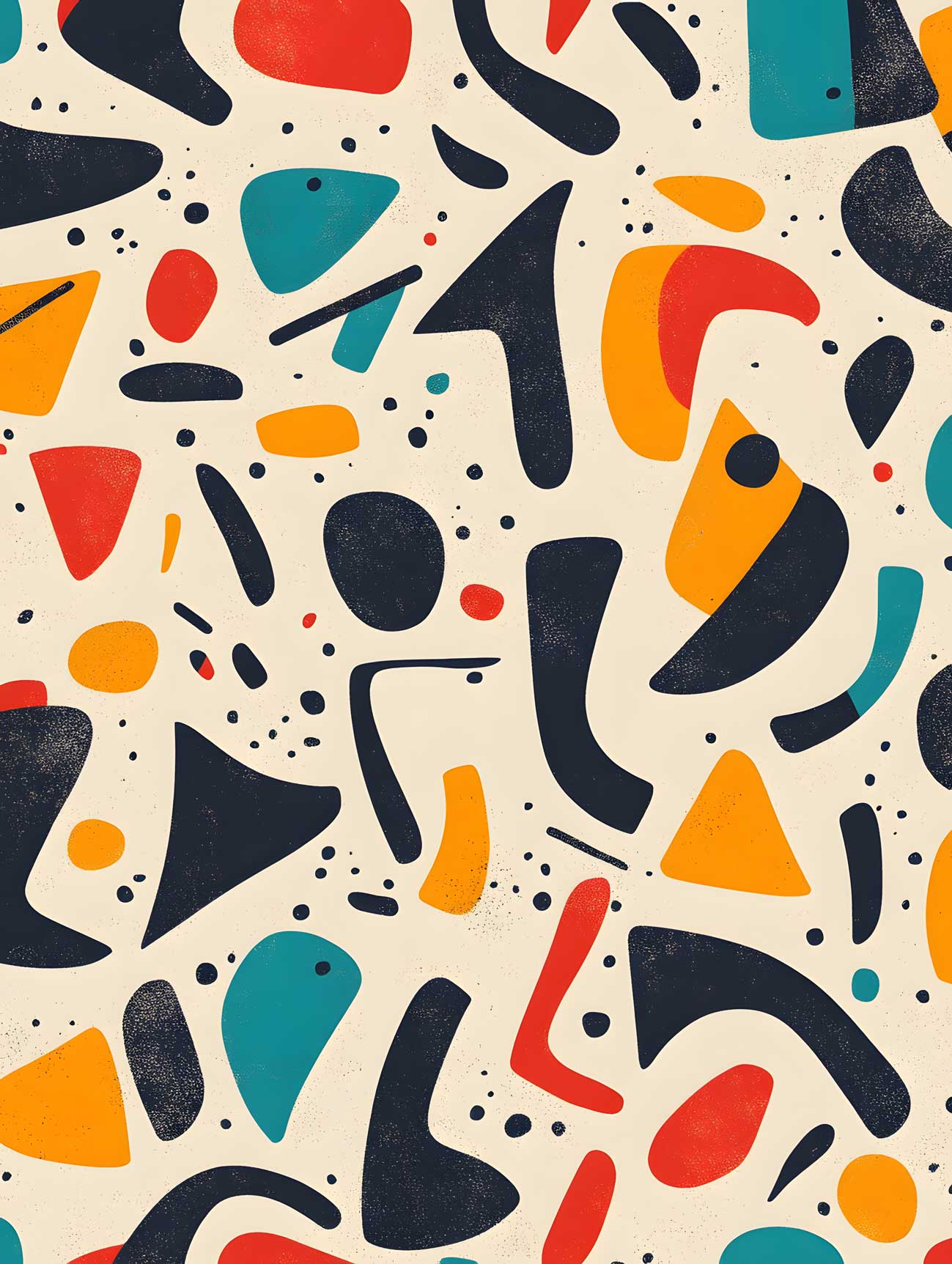 Mid-Century Modern Abstract Terrazzo Shapes Wallpaper — image 2 of 2