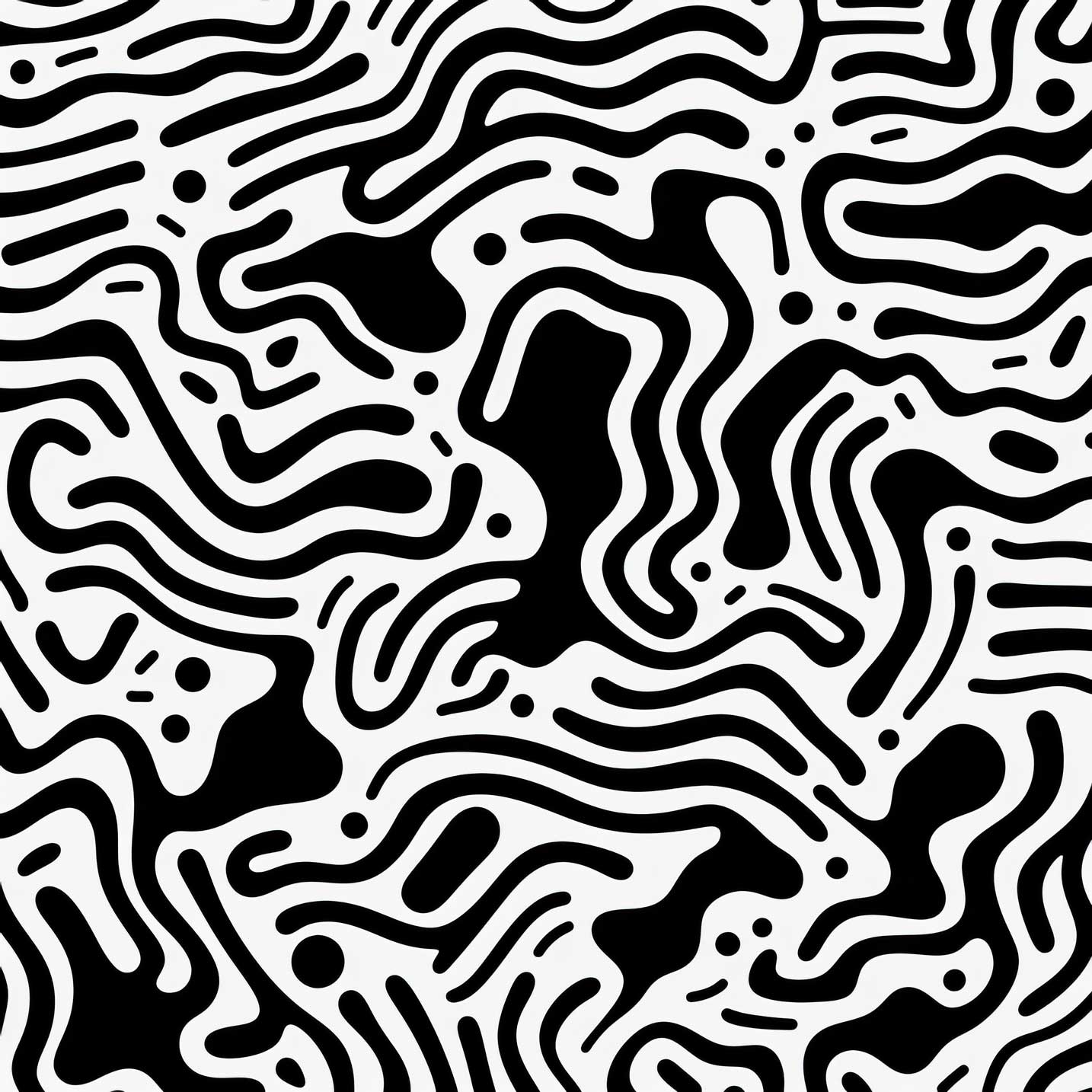 Organic Fluid Turing Doodle Abstract Monochrome Wallpaper — image 2 of 2