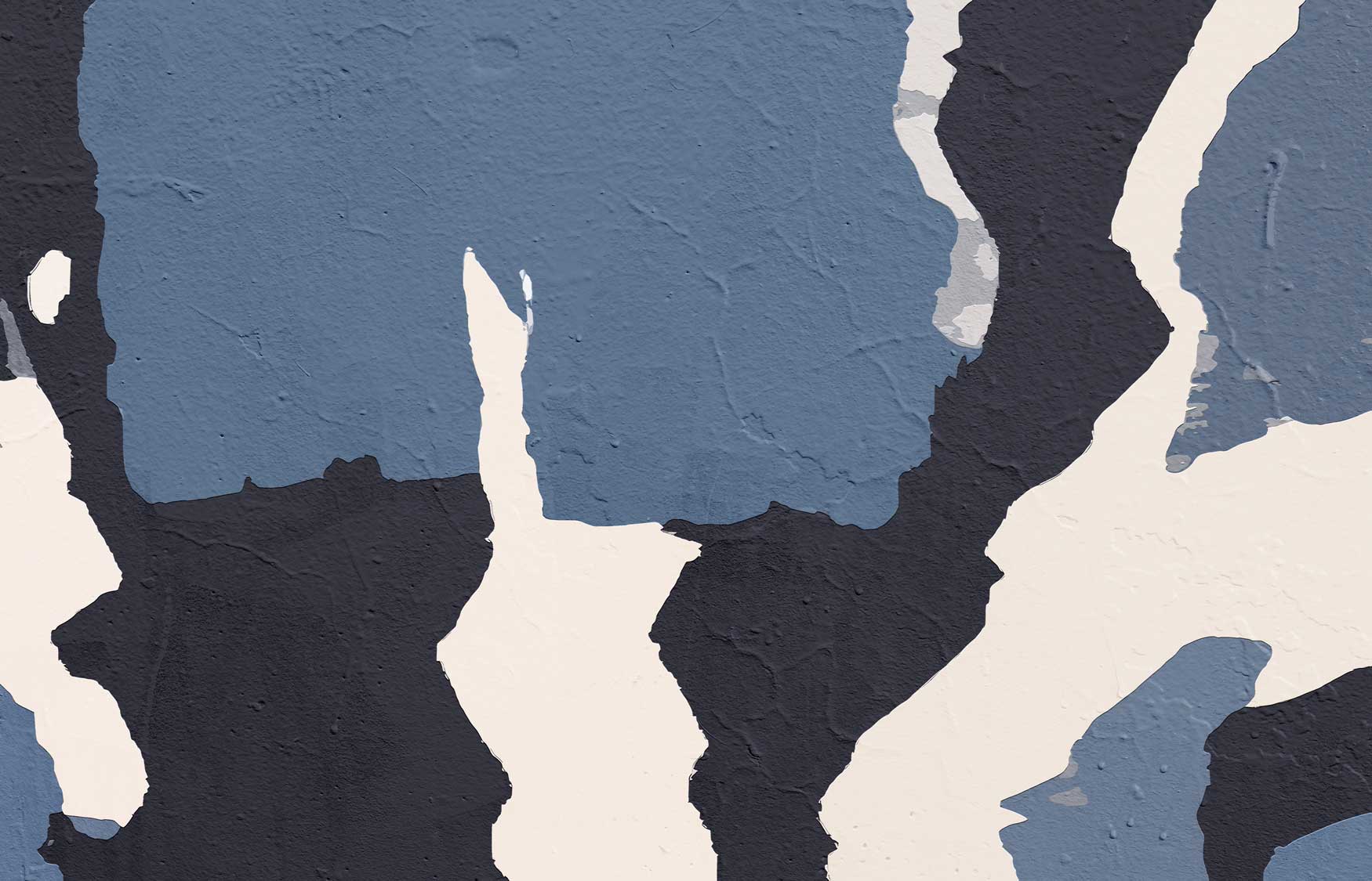 Modernist Slate Blue & Charcoal Geometric Abstract Wallpaper – view 2