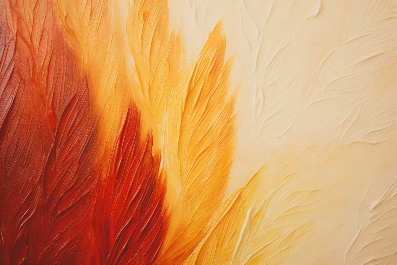 Burnt Orange Impasto Feather Texture Wallpaper for Walls – view 2