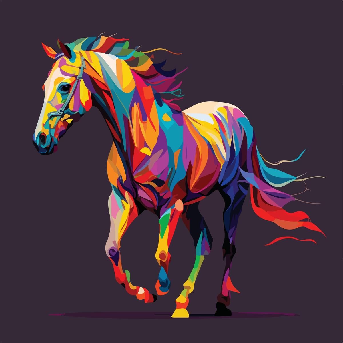 Dynamic Rearing Horse Framed Canvas - Displayed in Modern Bedroom - Bedroom Wall Decor India - Canvas Groove India