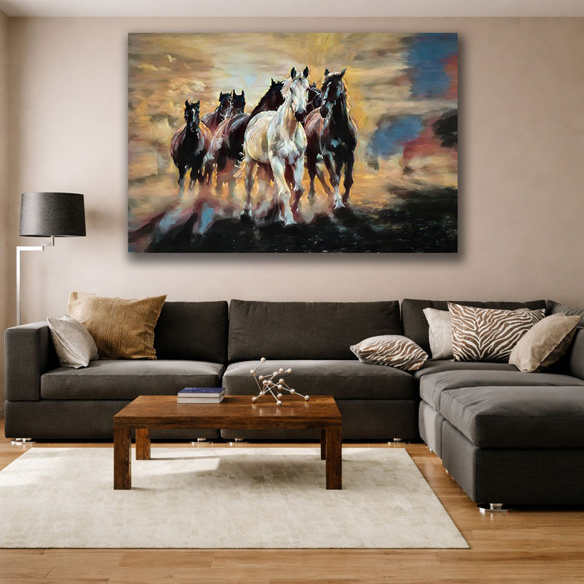 Elegant White Arabian Horse Canvas – view 3