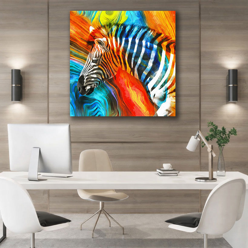 Black and White Elephant Family Canvas – view 4