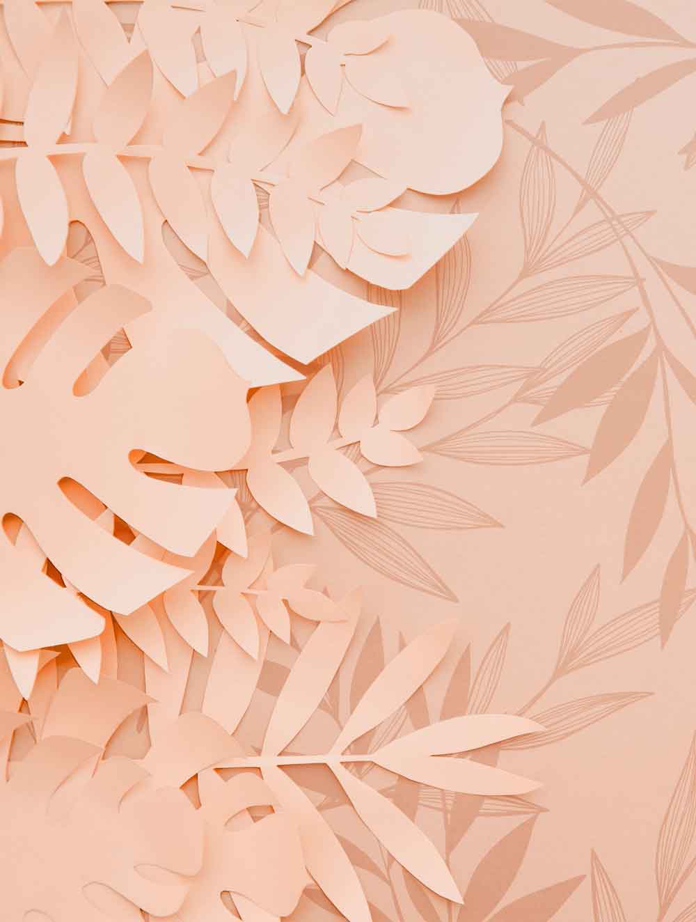 Soft Pastel Watercolor Gold Leaf Fridge Wallpaper - Elegant Vinyl Wrap – view 2
