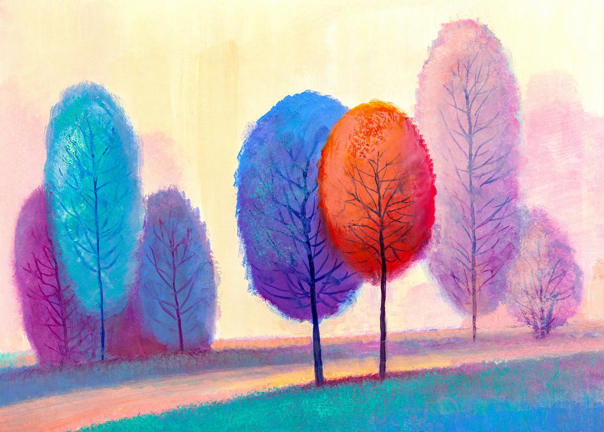 Autumn Golden Woods Road - Nature Canvas Prints Online – view 2