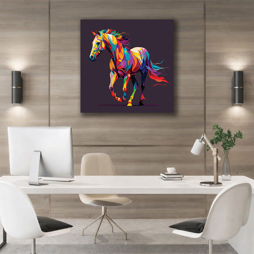 Dynamic Rearing Horse Framed Canvas - HD Print Quality and Texture Detail - Canvas Groove India