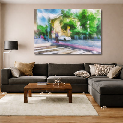 Autumn Walkway Road Canvas Wall Art – view 3