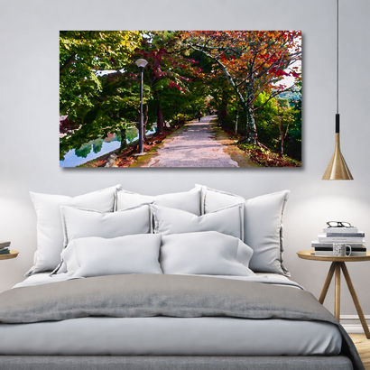 Enchanted Sunlit Forest Path - Large Canvas Wall Art – view 2