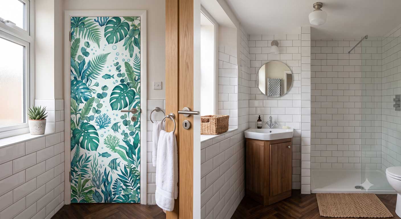 waterproof bathroom door stickers washroom door wallpaper design
