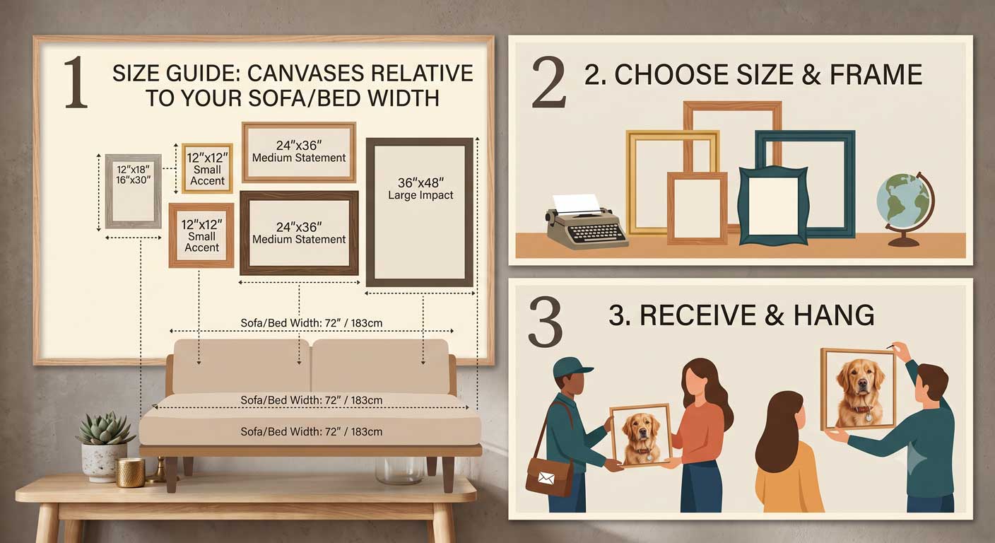 canvas size guide living room bedroom