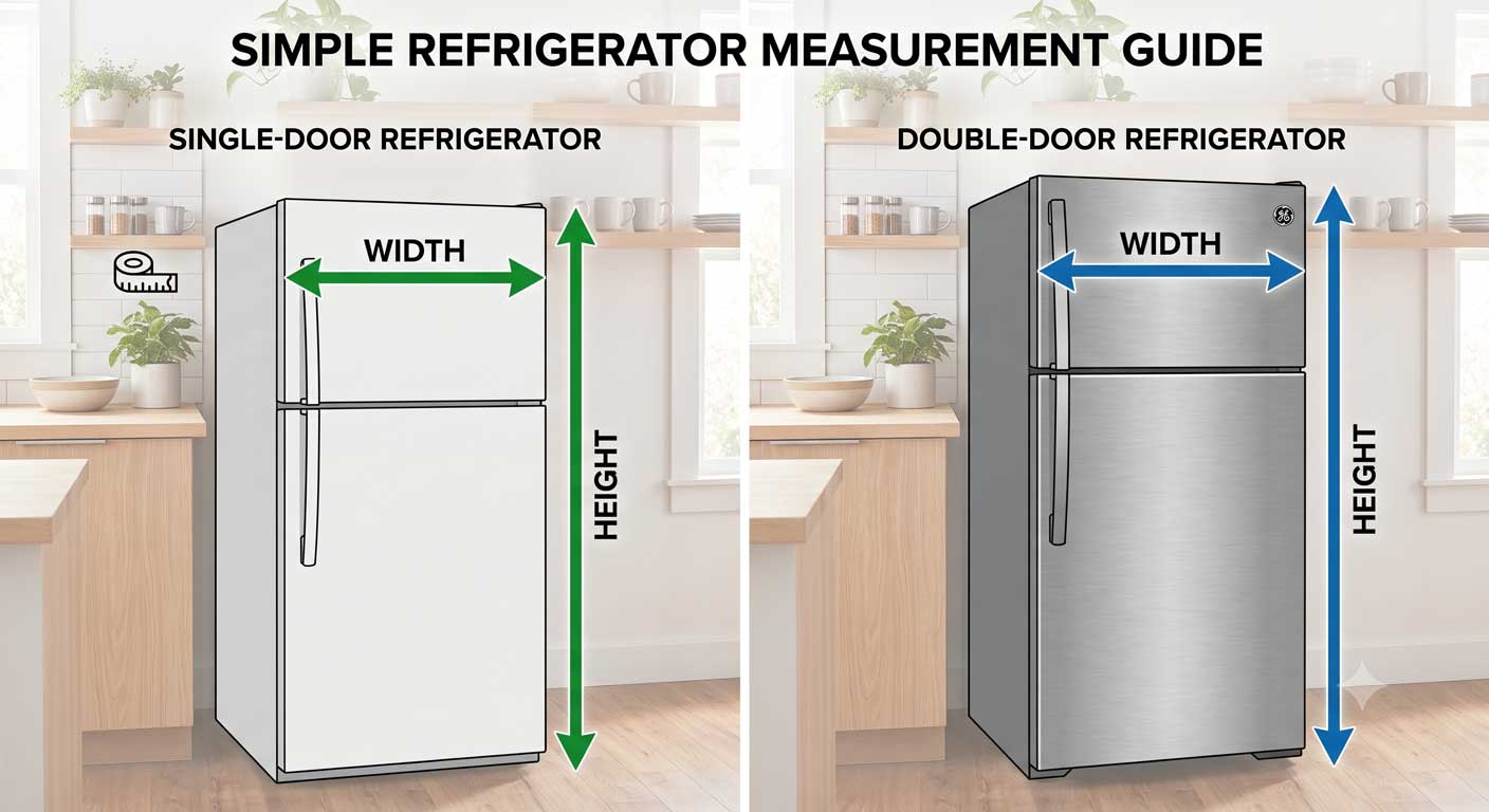 how to measure fridge for wallpaper single door vs double door