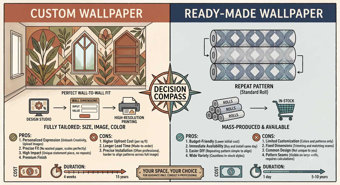 custom wallpaper vs ready-made