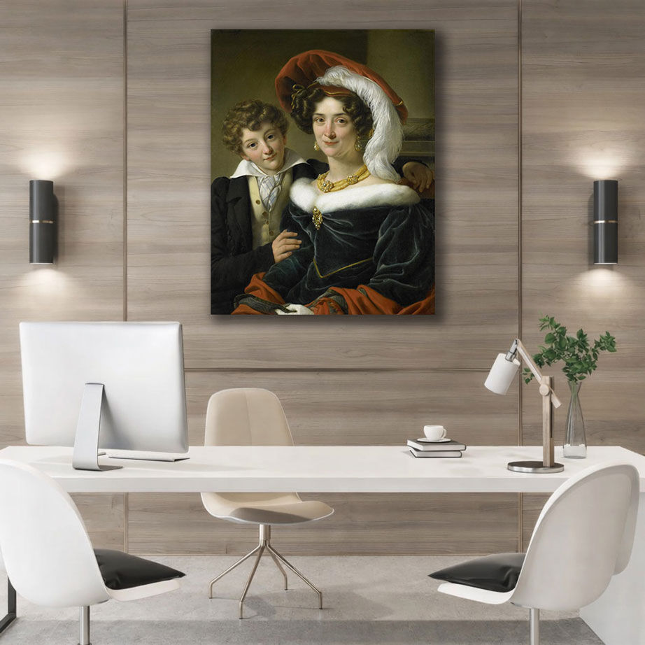 Abstract Mother and Baby Canvas Wall Art - Displayed in Office or Study Room - Office Wall Decor India - Canvas Groove India