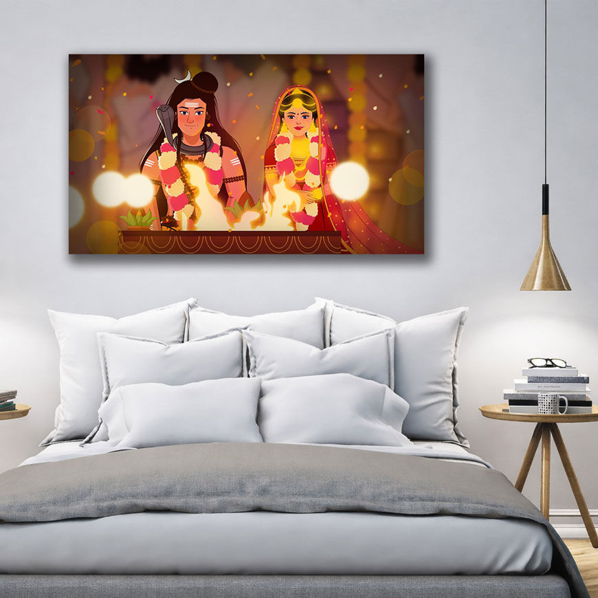Abstract Shiva on Canvas Painting – view 3