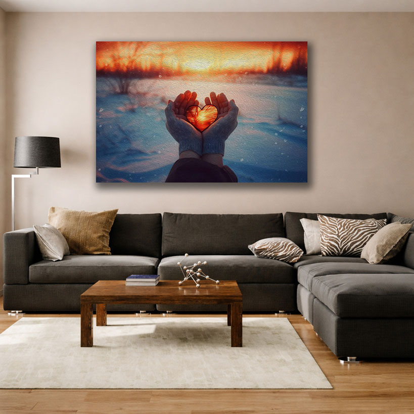 Love Silhouette Large Canvas Prints - Romantic Wall Art — image 3 of 4