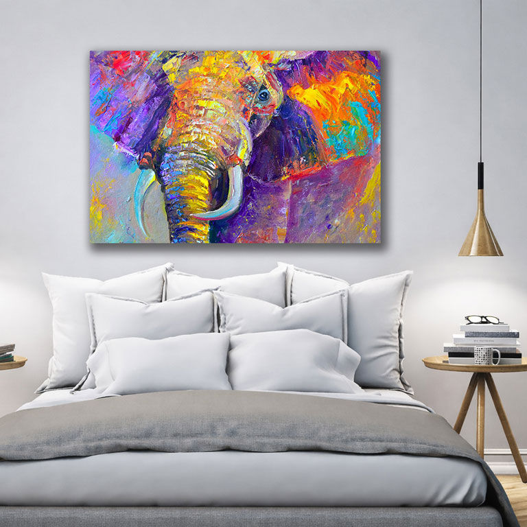 Majestic Wildlife Large Canvas Wall Art - Displayed in Modern Bedroom - Bedroom Wall Decor India - Canvas Groove India