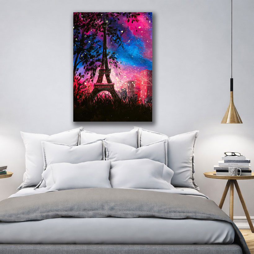 Modern Lovers Black and White Canvas Prints - Displayed in Modern Bedroom - Bedroom Wall Decor India - Canvas Groove India
