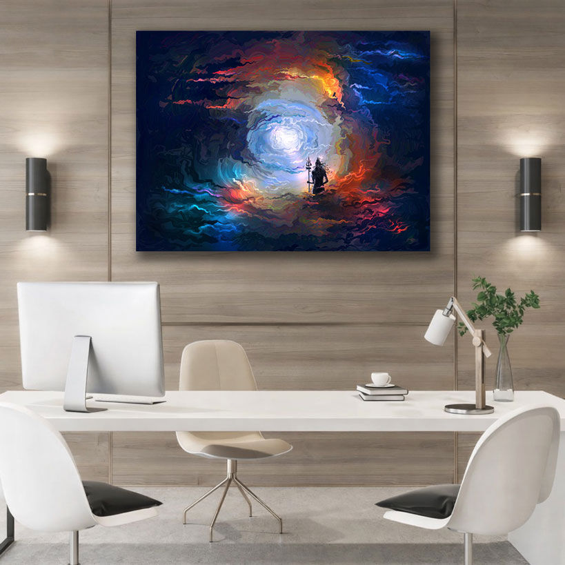 Divine Shiv Parvati Canvas Painting for Home – view 4