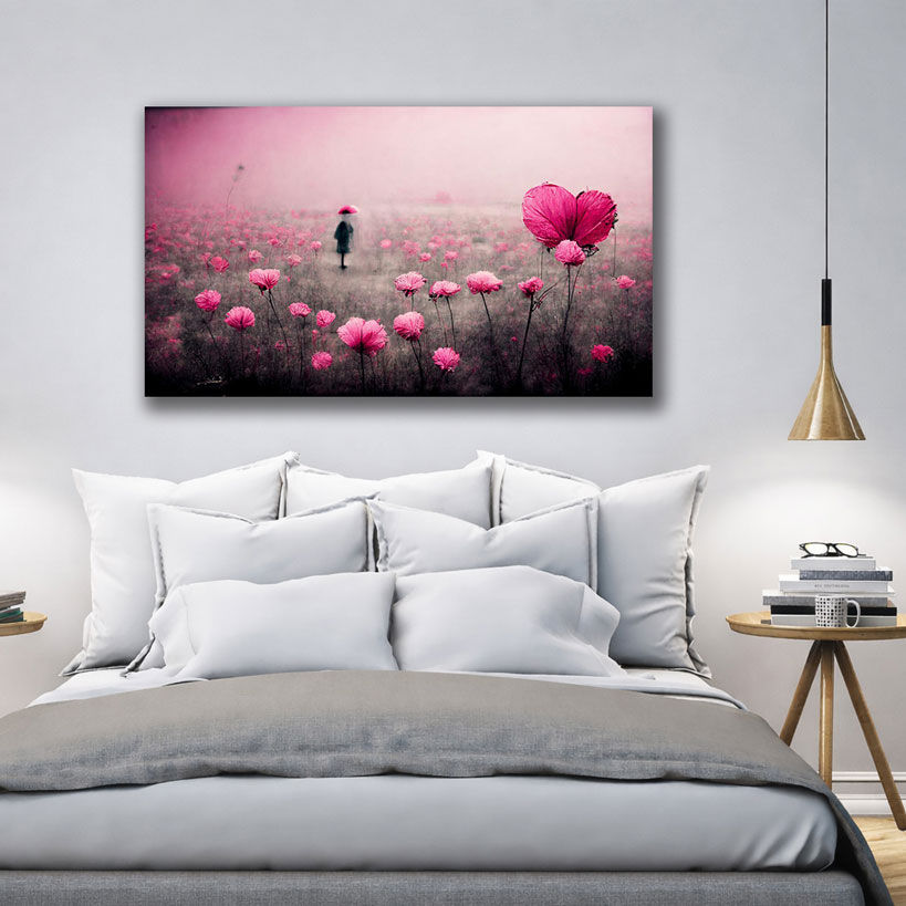 Grey and Gold Abstract Canvas Wall Art – view 3