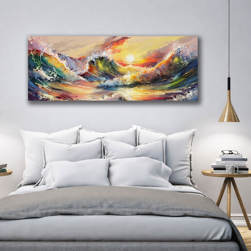 Vibrant Sunburst Abstract Wall Art Canvas — image 3 of 4