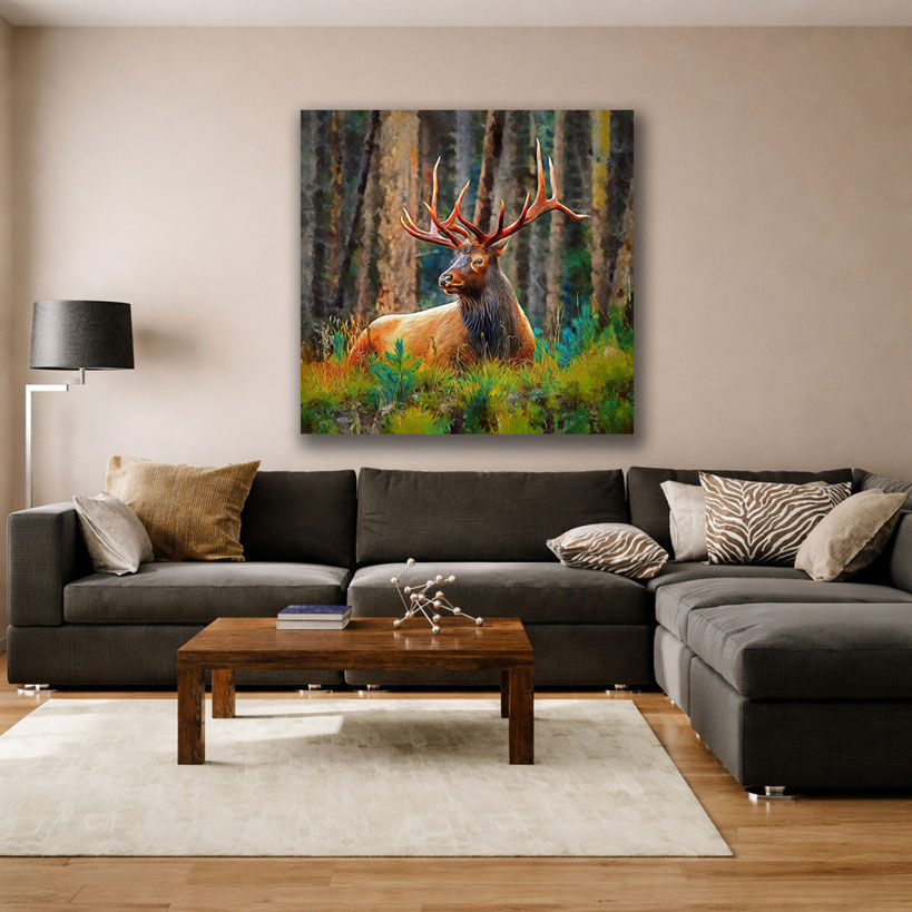 Monochrome Lion Profile Wall Canvas – view 4