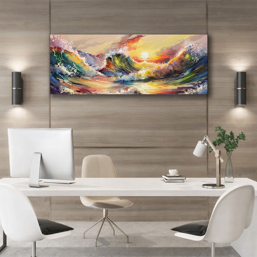 Vibrant Sunburst Abstract Wall Art Canvas — image 4 of 4