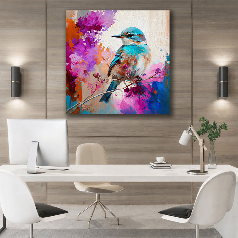 Abstract Colorful Lion Canvas Painting – view 3