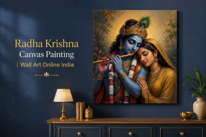 Radha Krishna Canvas Painting - Divine Wall Art for Every Indian Home