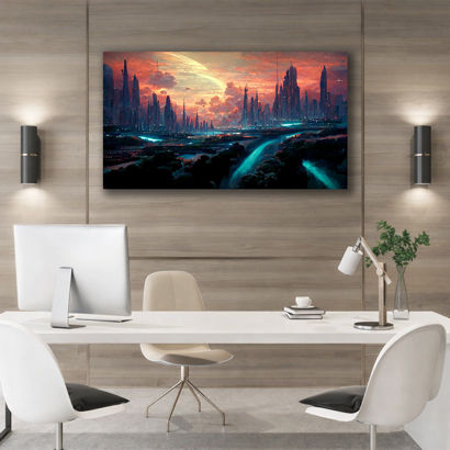 Golden Bridge Skyline Canvas Art – view 2