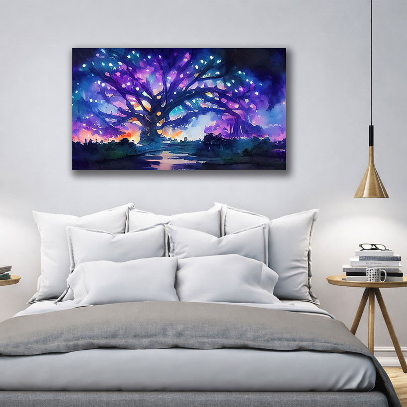 Tranquil Mountain Lake Sunset Canvas – view 4