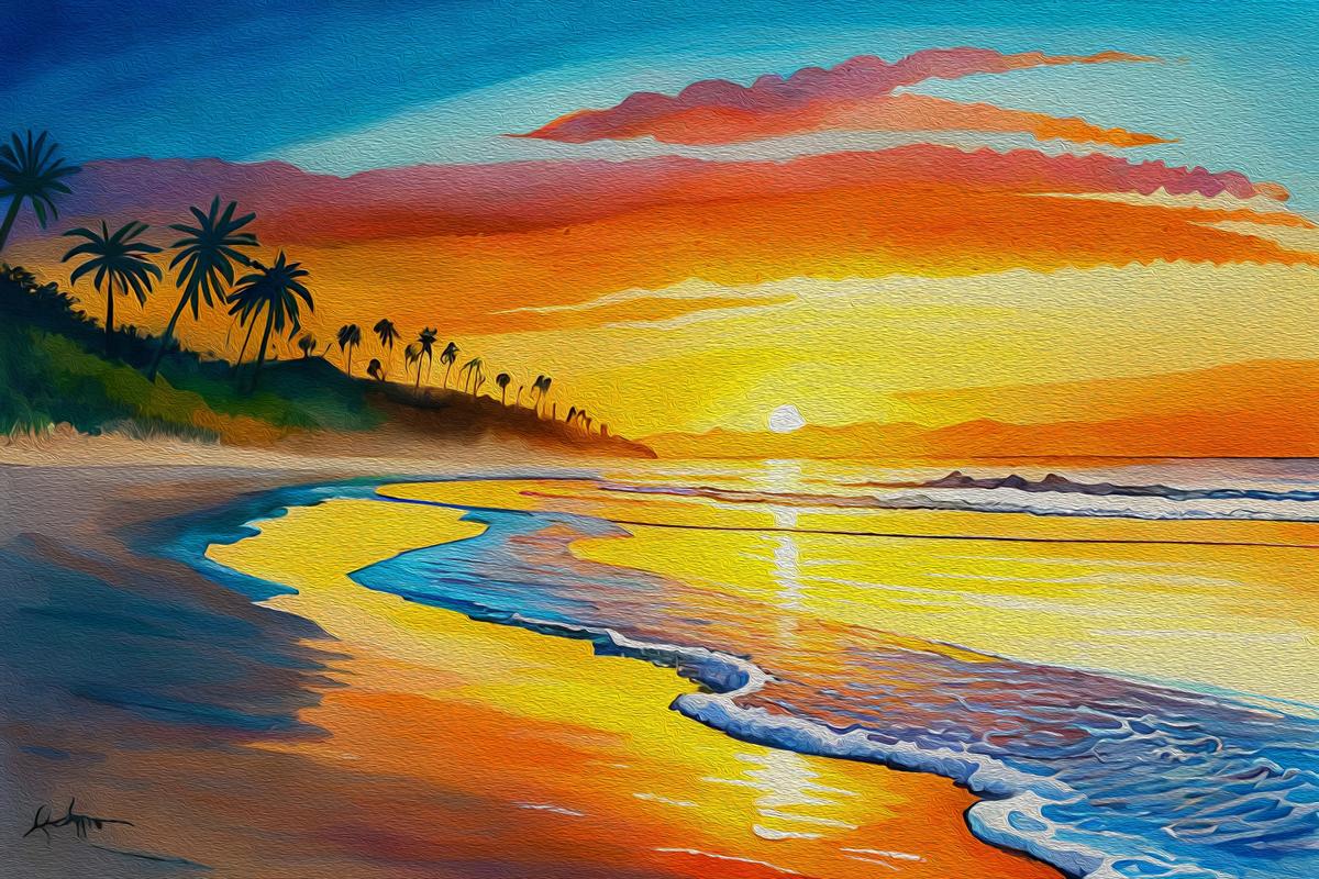 Tranquil Dawn Simple Canvas Painting for Living Room — image 3 of 4