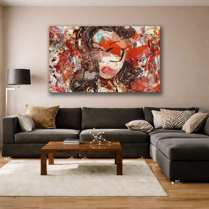 Golden Aura Room Canvas Painting – view 3