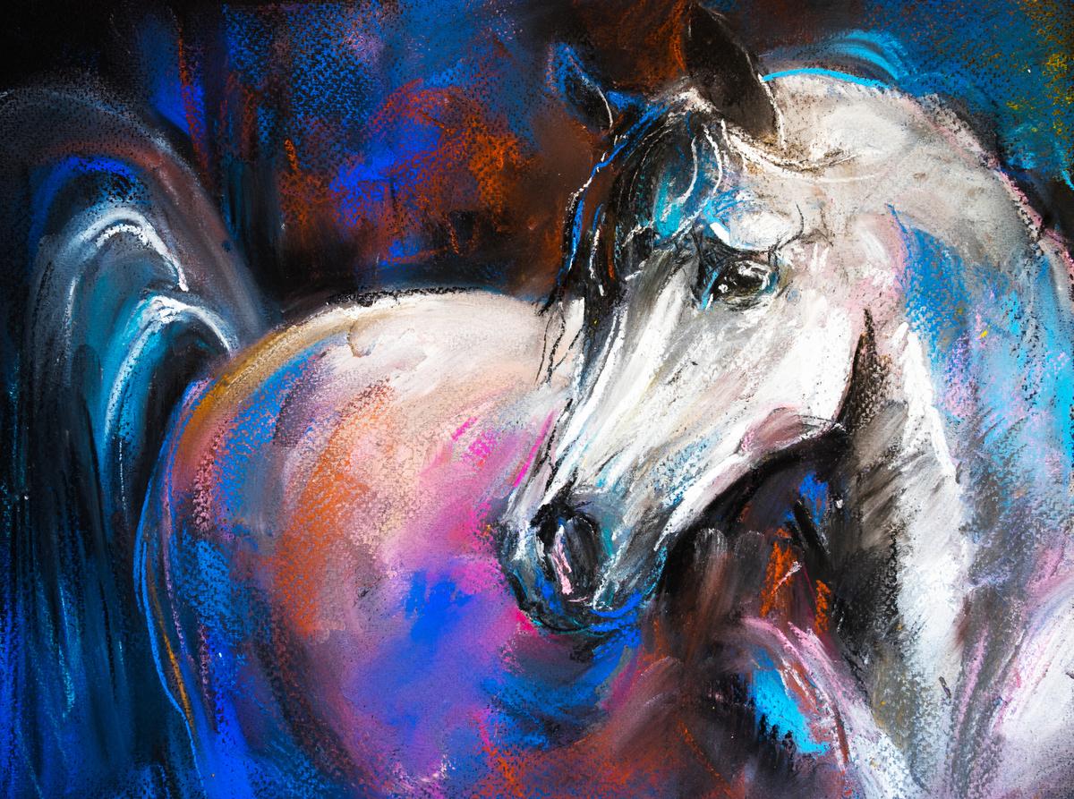 Watercolor Horse Head Canvas - Premium Horse Canvas Print - Close-up View - Wall Art for Home Decor - Canvas Groove India