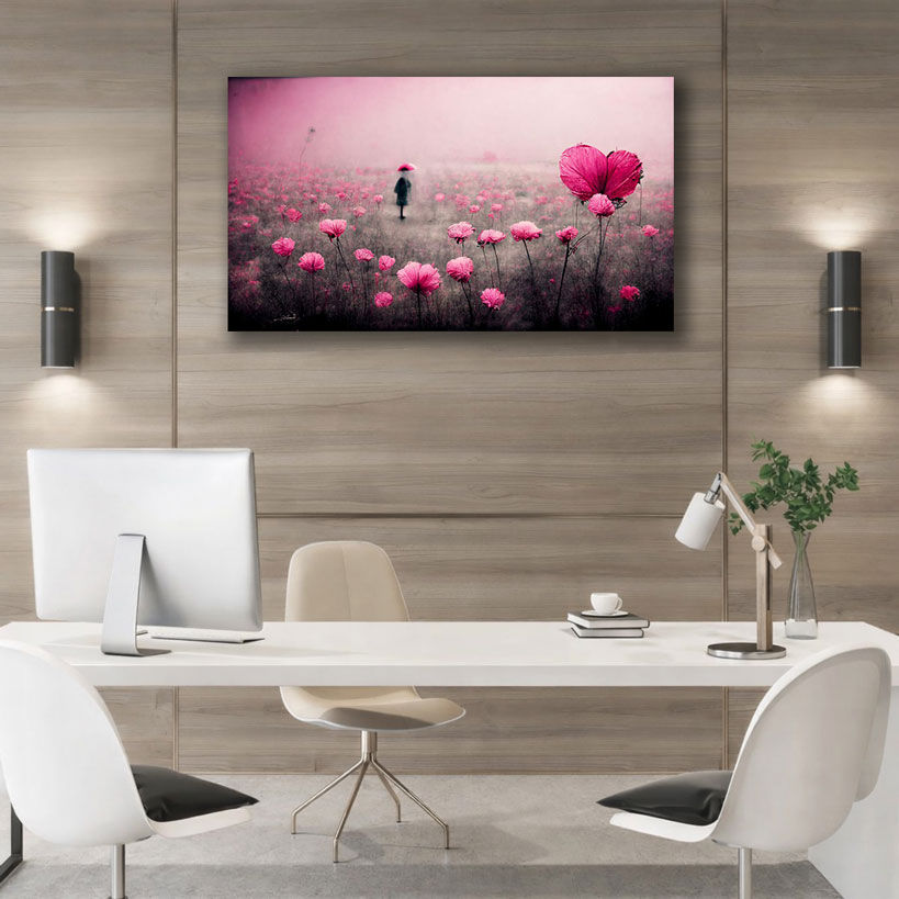 Grey and Gold Abstract Canvas Wall Art – view 4