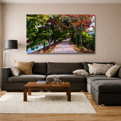 Enchanted Sunlit Forest Path - Large Canvas Wall Art – view 4