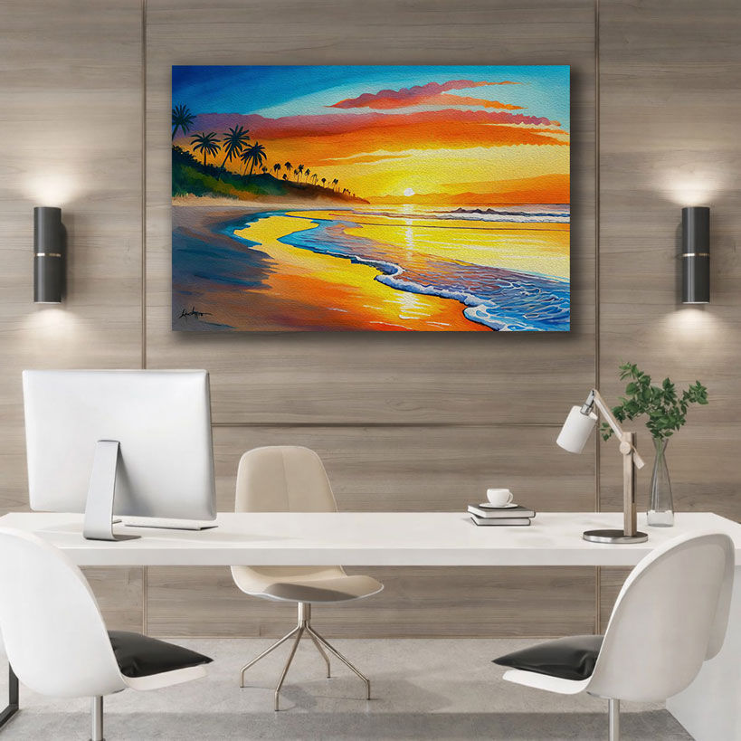 Tranquil Dawn Simple Canvas Painting for Living Room — image 4 of 4