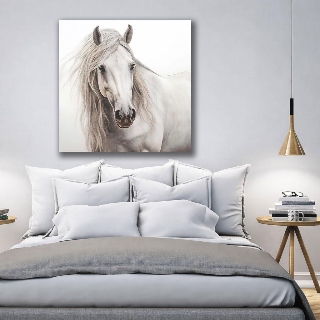 Rustic Galloping Horse Canvas Prints - Displayed in Office or Study Room - Office Wall Decor India - Canvas Groove India