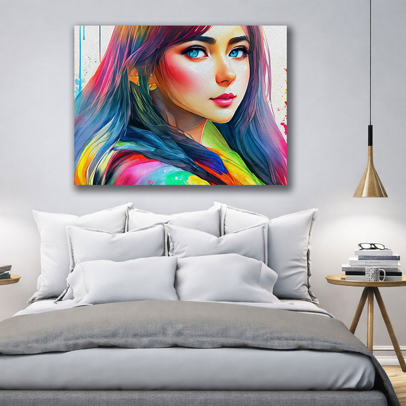 Colorful Abstract City Skyline Canvas Wall Art – view 2