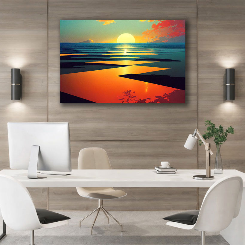 Mountain Sunrise Large Canvas Wall Art – view 2