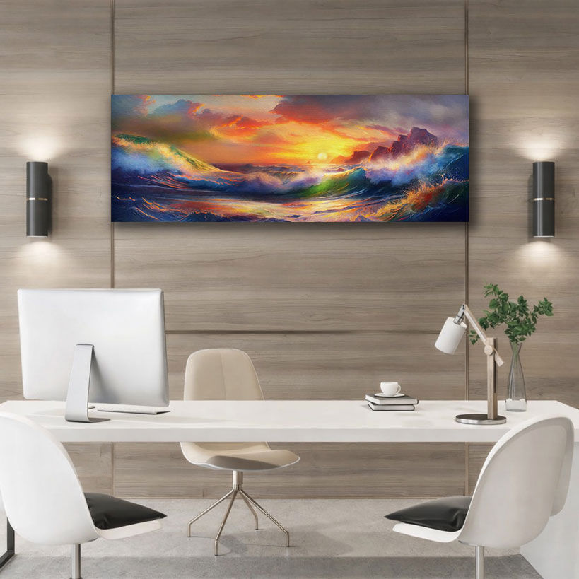 Serene Morning Sunrise Abstract Wall Art – view 3