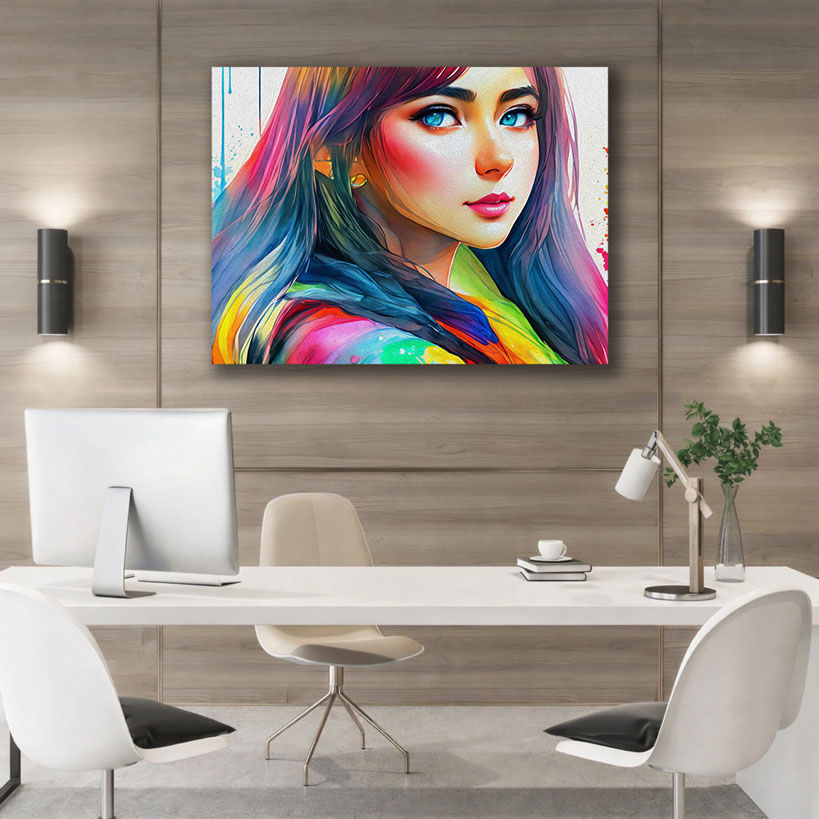 Colorful Abstract City Skyline Canvas Wall Art – view 3