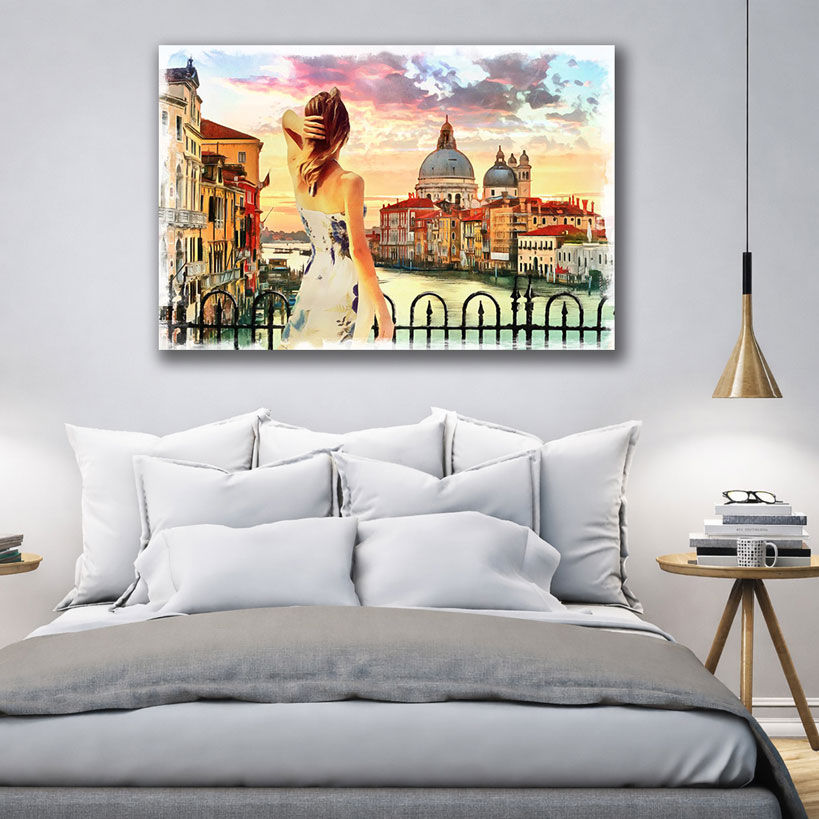 Contemporary Cityscape Canvas Painting – view 2
