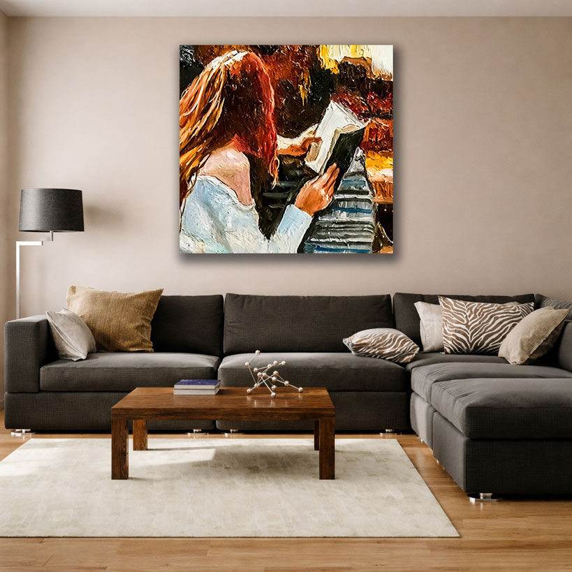 Expressive Downtown Skyline Canvas Art – view 3