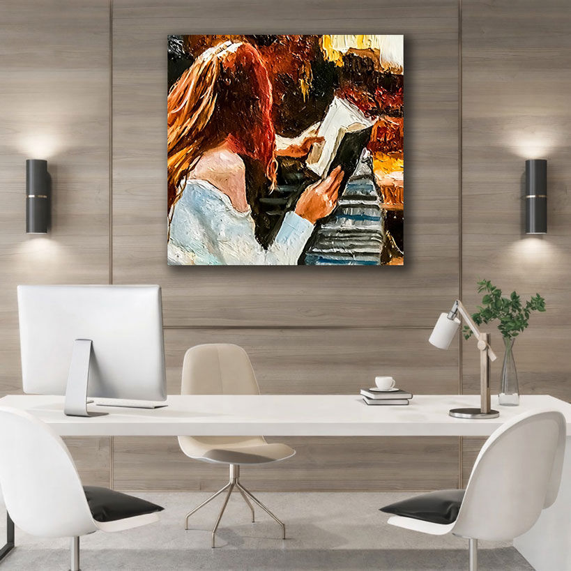 Expressive Downtown Skyline Canvas Art – view 4
