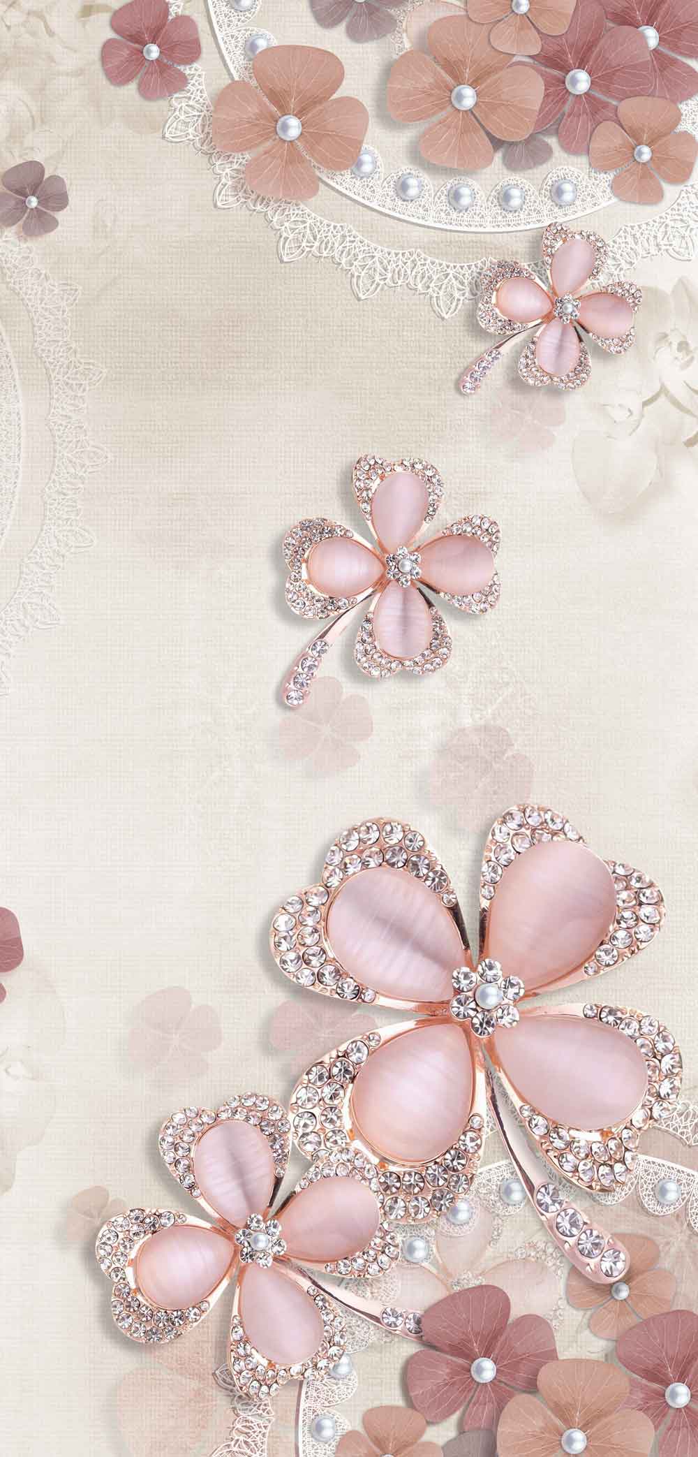 Pearl Floral Refrigerator Decals — Modern Fridge Wallpaper Wrap – view 2