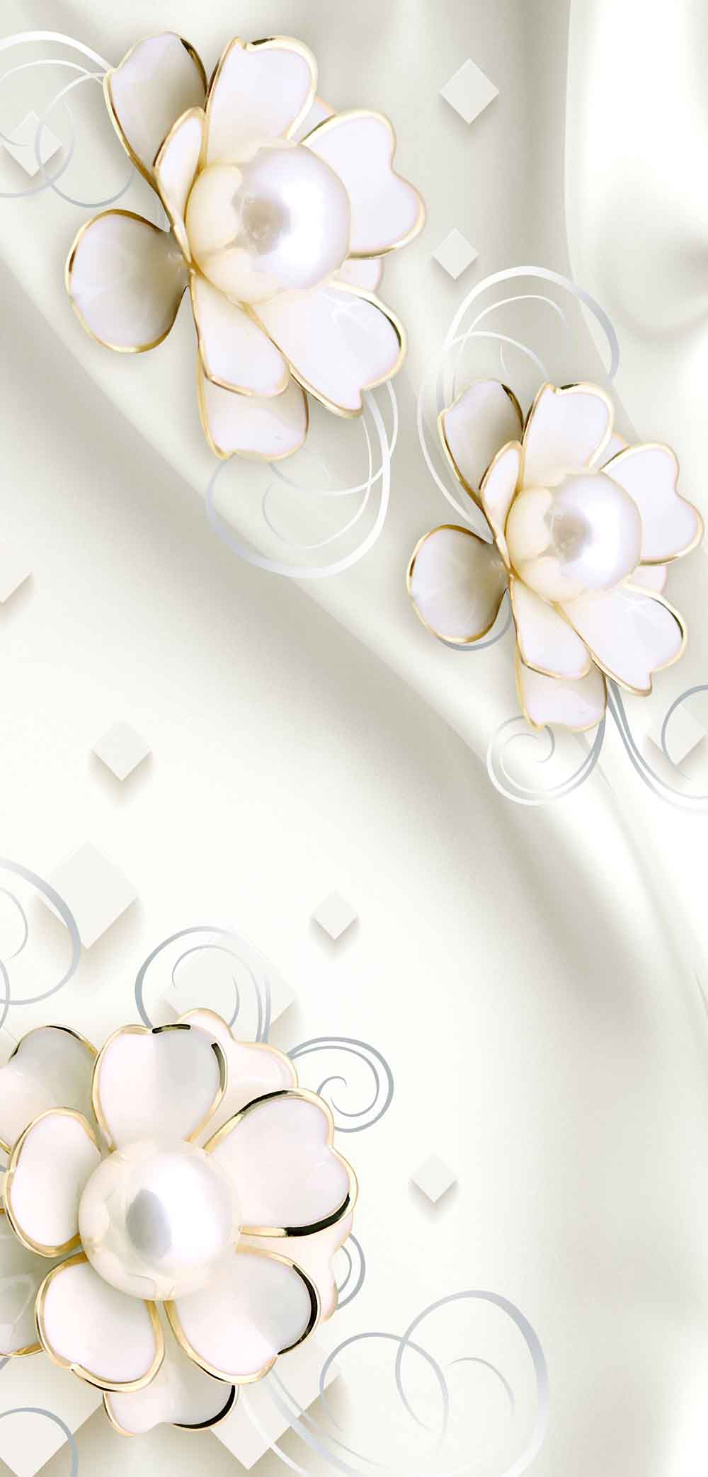 Silver tulip pearl Minimalist Refrigerator Vinyl Stickers – view 2